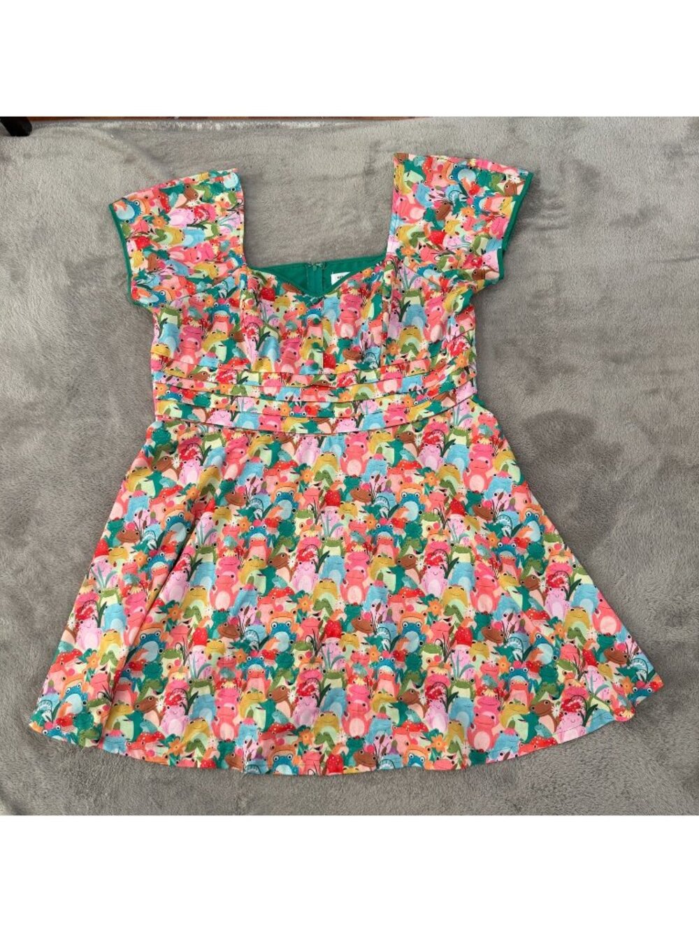Unique Vintage Retro Frog Fit and Flare Dress Retro Womens 2X 18